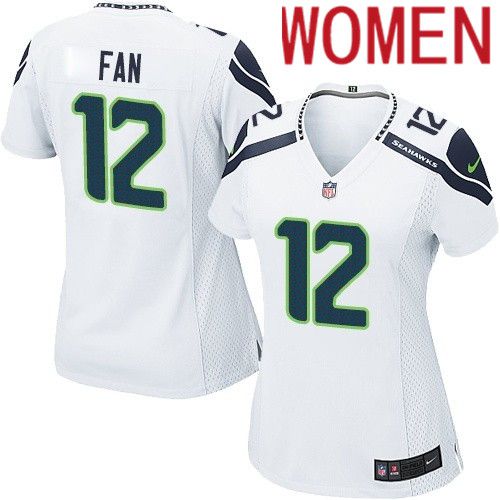 Women Seattle Seahawks 12th Fan Nike White Game NFL Jersey->women nfl jersey->Women Jersey